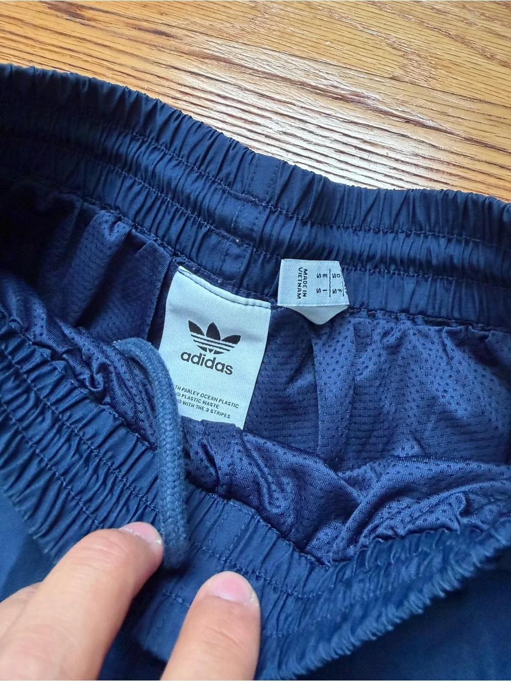 adidas Men’s Dark Blue Athletic Shorts with Trefoil Logo